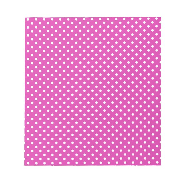 Magenta, White Polka Dots Notepad (Front)