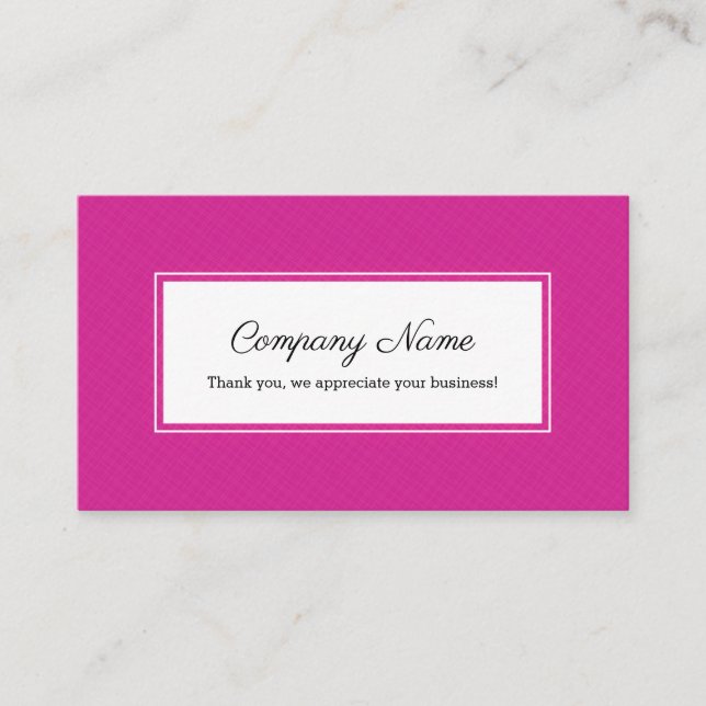Magenta White Rectangle Frame Referral Card (Front)