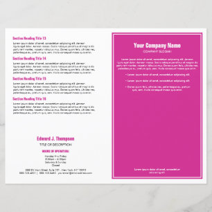 Magenta White Simple Border Brochure
