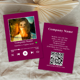 Magenta Wine Album Cover Photo QR Code Business Card