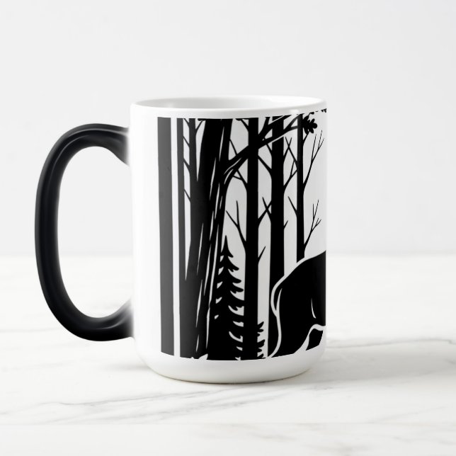 Magestic Buck, Black and white Nature Magic Mug (Left)