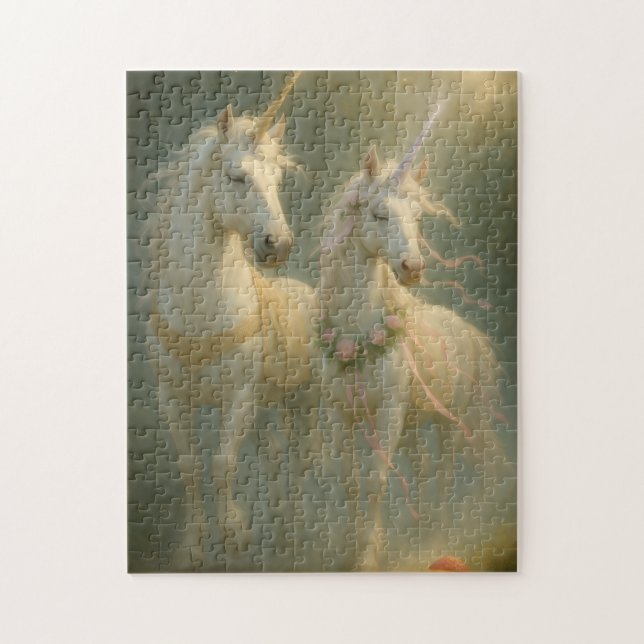 Magestic Unicorns forest sunrise Jigsaw Puzzle (Vertical)