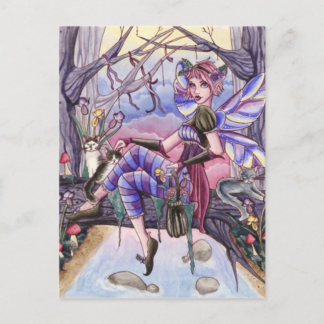 Maggie - Carte postale Fairy and Cat (Devant)