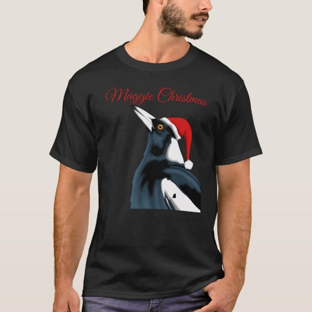 Maggie Christmas Magpie Christmas Art2 T-Shirt (Front)