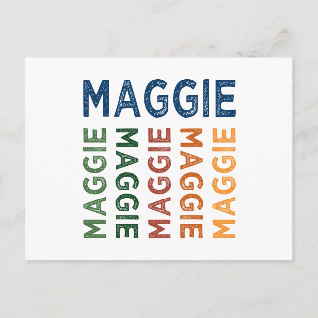 Maggie Cute Colourful Postcard (Front)