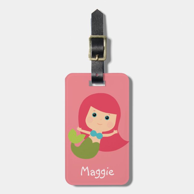 Maggie Mermaid Luggage Tag (Front Vertical)