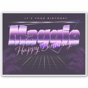 Maggie Name Vorname lila retro Sticker Geburtstag
