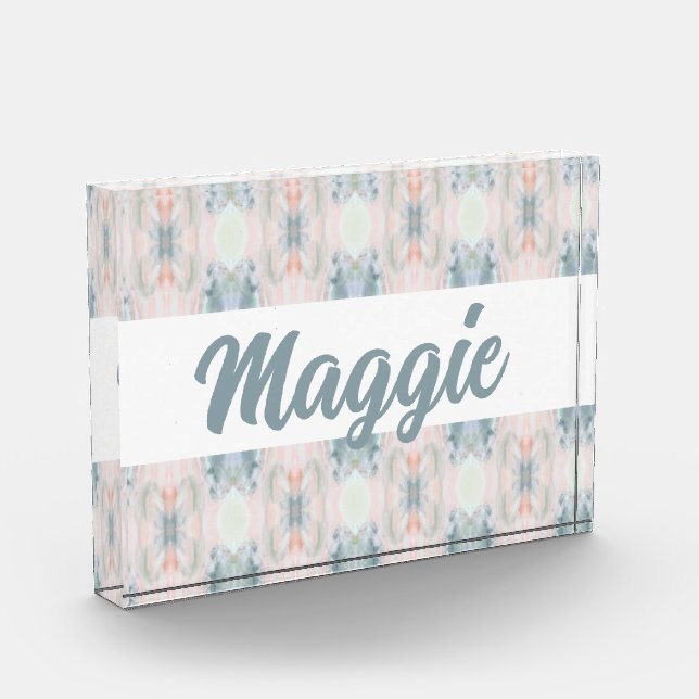 Maggie Print Decorative Acrylic Block (Left)