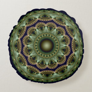 Magian glorious fractal glossy pattern round pillow