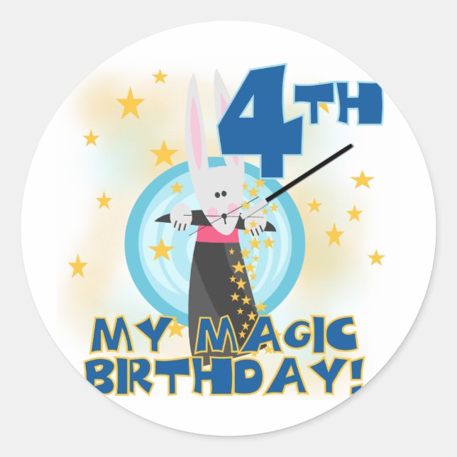 Magic 4th Birthday Tshirts and Gifts Classic Round Sticker (Front)