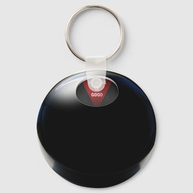 Magic 8 Ball says, "Outlook is Good" Keychain (Front)
