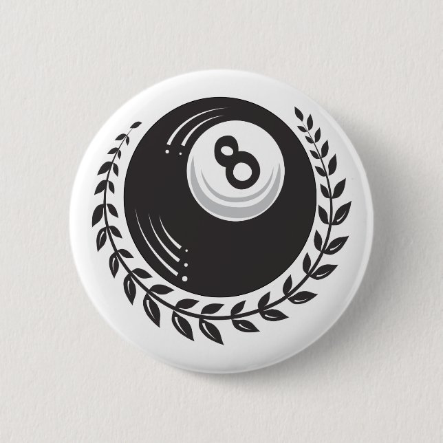 Magic 8 Ball Tattoo 2 Inch Round Button (Front)