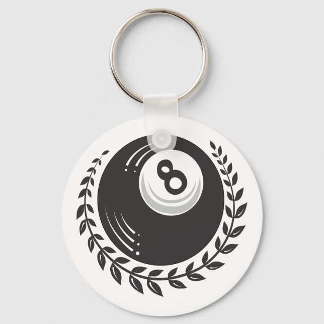 Magic 8 Ball Tattoo Keychain (Front)