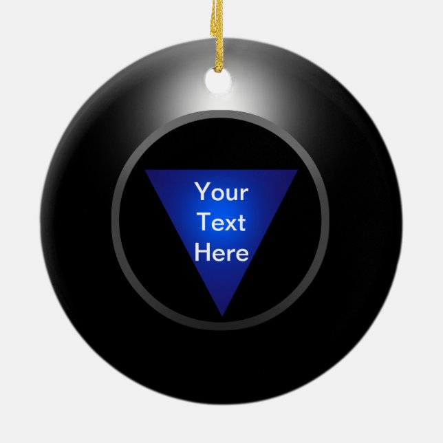 Magic 8 Ball - Your Text Ceramic Ornament (Back)