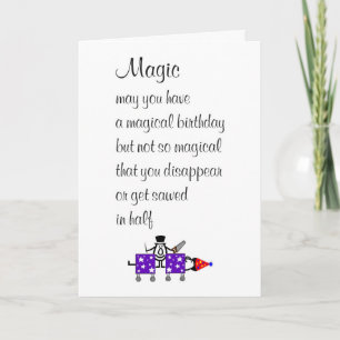 Magic A Funny Happy Birthday Poem Card