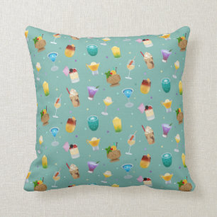 Magic All Popular Disneyland Cocktails Pattern Throw Pillow
