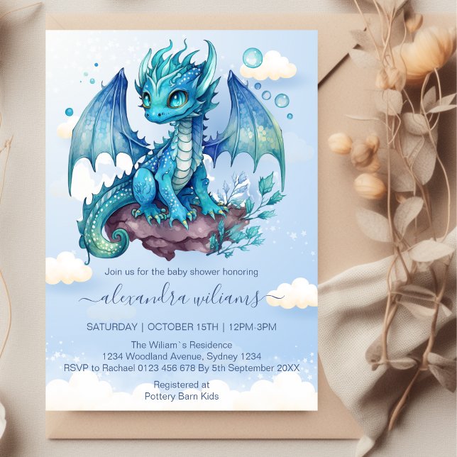  Magic Baby Dragon Baby Shower Invitation (Creator Uploaded)