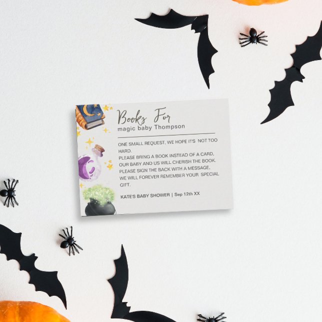 Magic Baby Halloween neut Book Request Baby Shower Enclosure Card (Creator Uploaded)