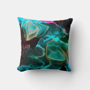 Magic Background. Hand Paint. Flow Creativity Wate Throw Pillow