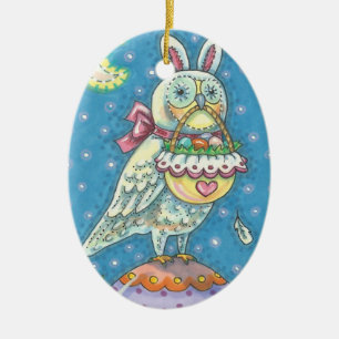 MAGIC BARN OWL & EASTER BASKET, BIRD ORNAMENT Date