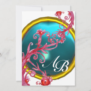 MAGIC BERRIES 4,MONOGRAM red agate Invitation