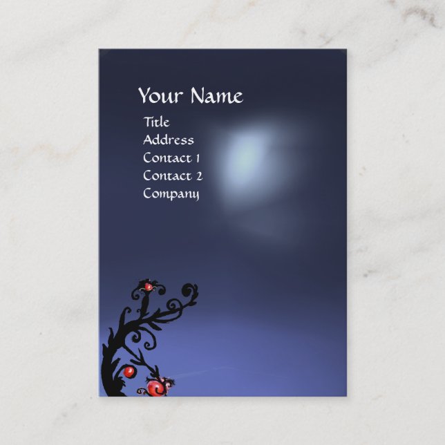 MAGIC BERRIES BLUE TOPAZ GEM MONOGRAM BUSINESS CARD (Front)