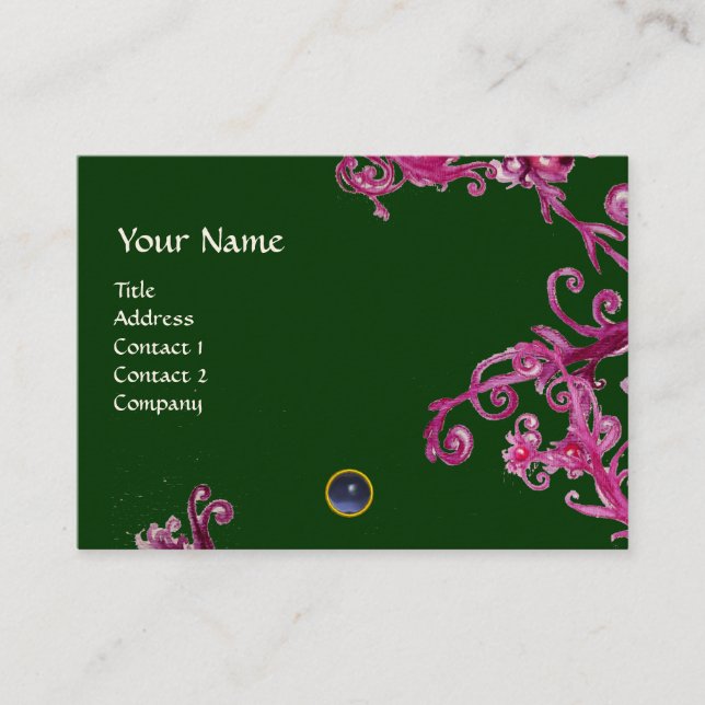 MAGIC BERRIES  MONOGRAM gem blue Business Card (Front)