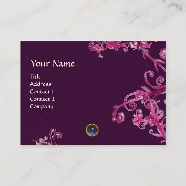 MAGIC BERRIES  MONOGRAM gem blue Business Card (Front)