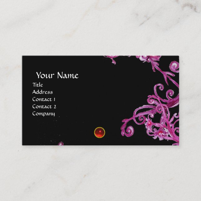 MAGIC BERRIES  MONOGRAM gem blue pearl Business Card (Front)