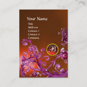 MAGIC BERRIES MONOGRAM GEM topaz orange red Business Card