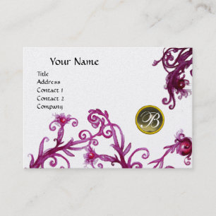 MAGIC BERRIES MONOGRAM, Grey Agate platinum Business Card