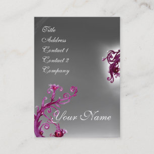 MAGIC BERRIES MONOGRAM purple red white Business Card
