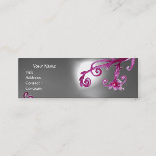 MAGIC BERRIES MONOGRAM purple red white Mini Business Card