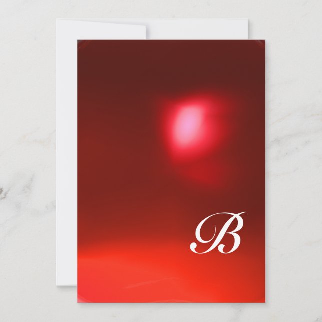 MAGIC BERRIES,MONOGRAM red ruby Invitation (Front)