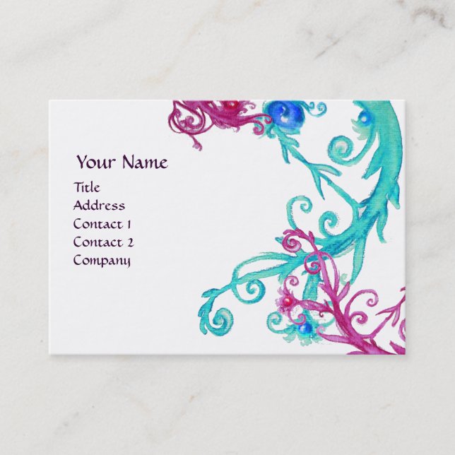 MAGIC BERRIES  MONOGRAM swirl Business Card (Front)