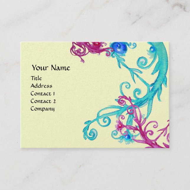 MAGIC BERRIES  MONOGRAM swirl metallic gold Business Card (Front)