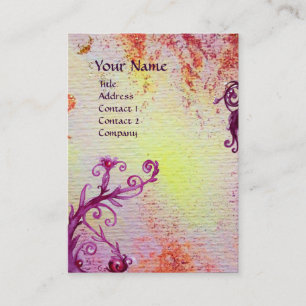 MAGIC BERRIES MONOGRAM white purple fuchsia Business Card