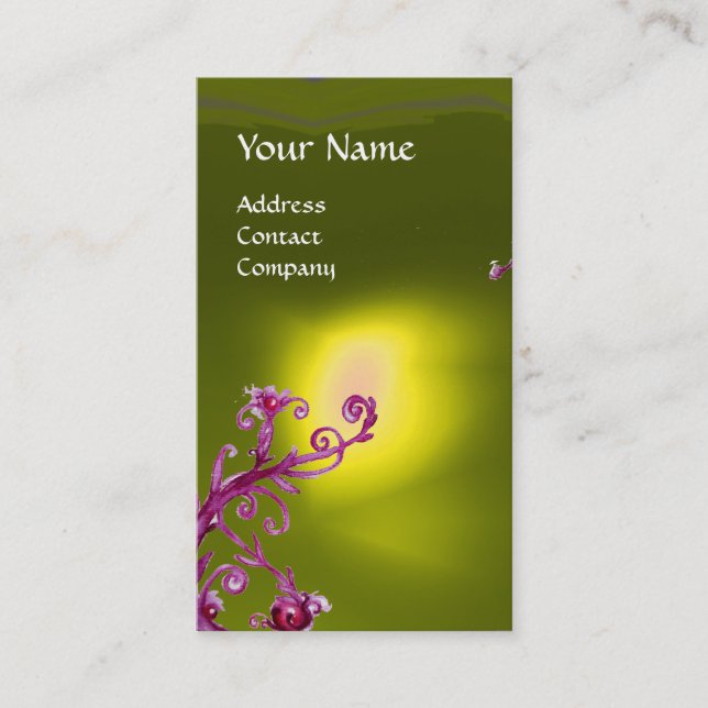 MAGIC BERRIES MONOGRAM yellow Business Card (Front)