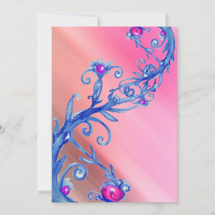 MAGIC BERRIES, red white silk Invitation