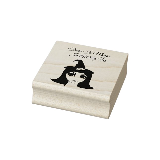 magic big eye witch girl fantasy fairytale art  rubber stamp (Stamp)