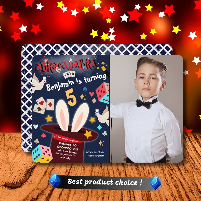 Magic Birthday Party Invitation For Kid with Photo (Creator Uploaded)