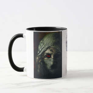 Magic Black Red Eye White Girl Woman Cat Shawl Mug