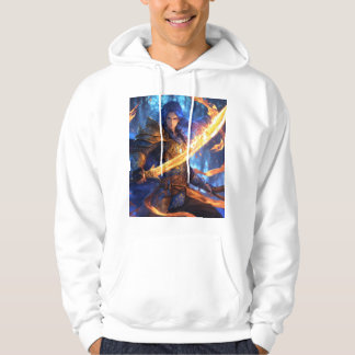"Magic Blade of Blue Flames T-Shirt Design" Hoodie