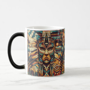 Magic Bleu charmant "Motif mésoaméricain" Morphing Mug 3