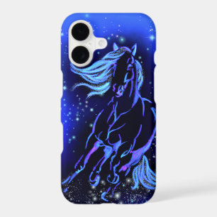 Magic Blue Horse Running In Moonlight Starry Night