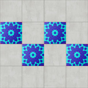 Magic Blue kaleidoscope flourished Tile