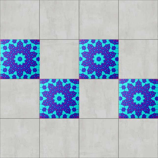 Magic Blue kaleidoscope flourished Tile (Creator Uploaded)