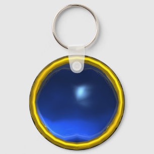 MAGIC BLUE SAPPHIRE GEM STONE KEYCHAIN