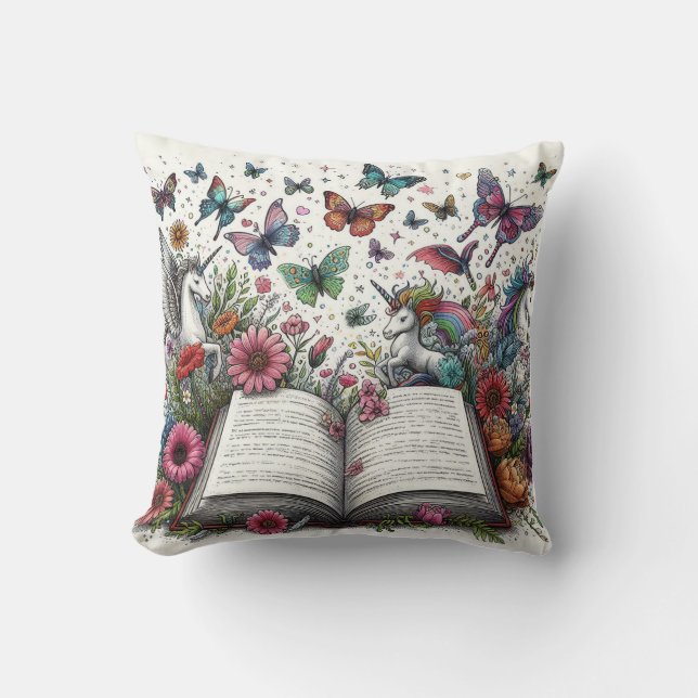 Magic Books Throw Pillow (Front)