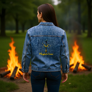 Magic Broom Moon and Hat Denim Jacket